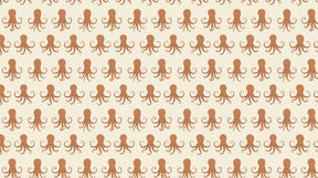 Detailed octopus mural wallpaper design pattern with cream background by Kids-Mundo