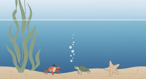 Detailed ocean submarine mural wallpaper design pattern with sea creatures by Kids-Mundo
