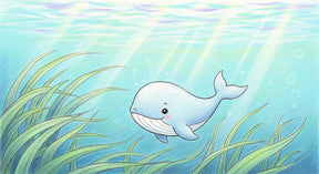 Detailed ocean whale mural wallpaper design pattern with underwater marine life by Kids-Mundo