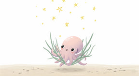 Detailed octopus and stars mural wallpaper design pattern by Kids-Mundo