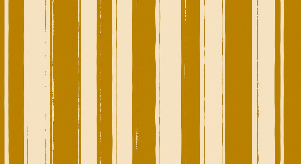 Kids-Mundo hand-painted mustard and cream vertical stripe pattern, flat artwork