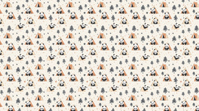Detailed panda camping under stars mural wallpaper design pattern by Kids-Mundo