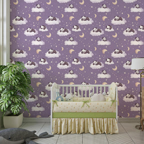 Starry panda wallpaper transforming children's bedroom into magical sleep sanctuary