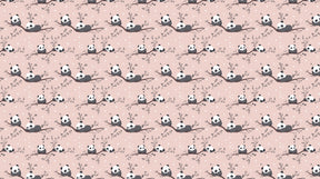 Detailed panda mural wallpaper design pattern with playful bears on branches by Kids-Mundo