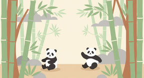 Detailed panda bamboo forest mural wallpaper design pattern by Kids-Mundo