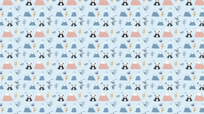Detailed panda and mountain mural wallpaper design pattern by Kids-Mundo