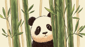 Detailed panda and bamboo mural wallpaper design pattern by Kids-Mundo