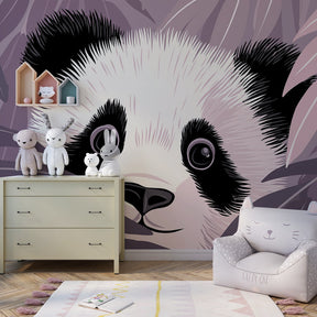Bamboo panda mural wallpaper transforming kids playroom into nature sanctuary by Kids-Mundo