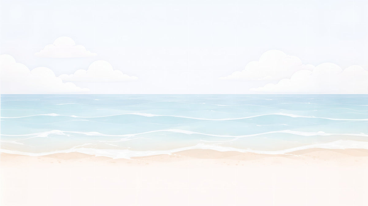 Pastel Beach and Ocean Wall Mural