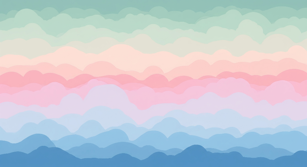 Pastel Sky Gradient Clouds Wall Mural