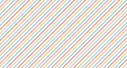 Kids-Mundo flat artwork of thin pastel diagonal stripes in blue, coral and yellow