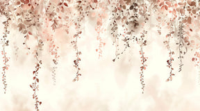 Detailed pastel foliage cascade mural wallpaper design pattern with multicolor leaves by Kids-Mundo