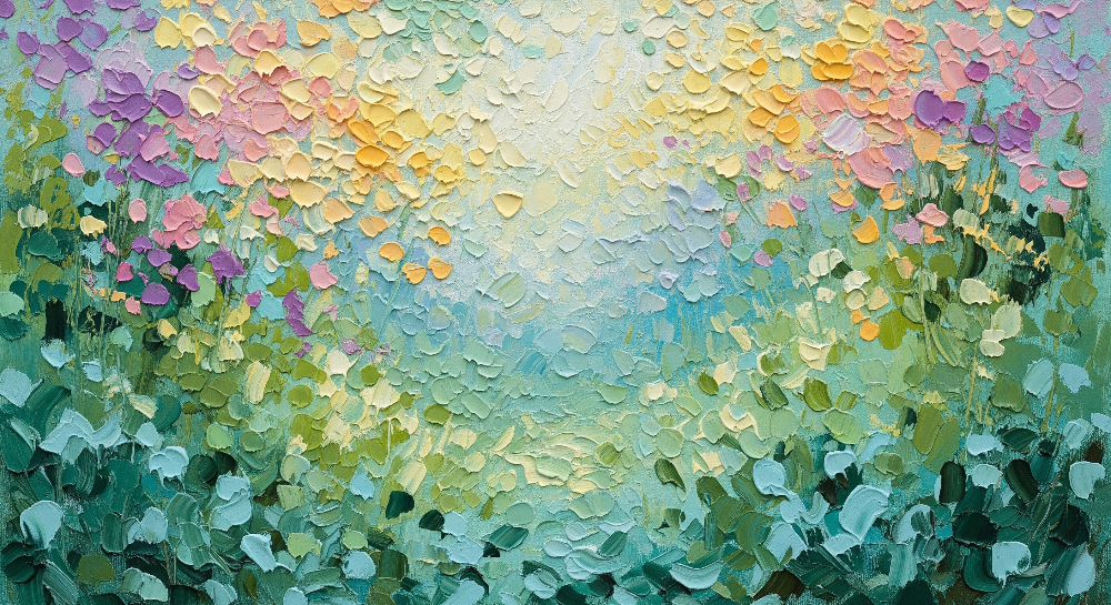 Pastel Meadow Blooms Textured Wall Mural
