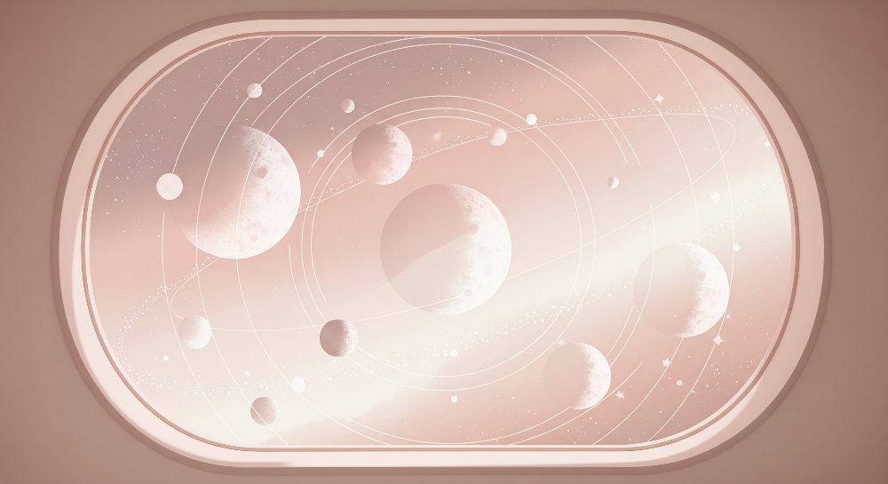 Pastel Planet Porthole Wall Mural