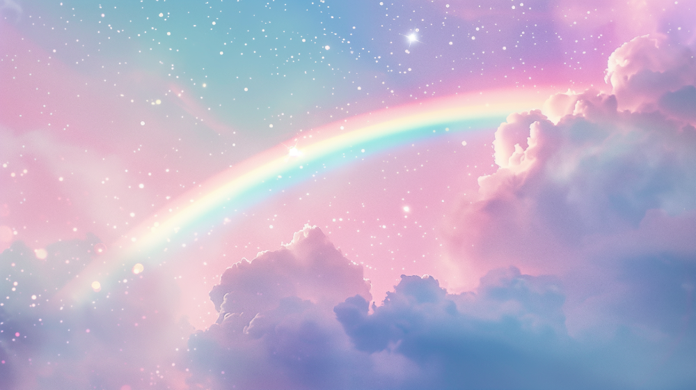 Pastel Rainbow Starry Sky Wall Mural