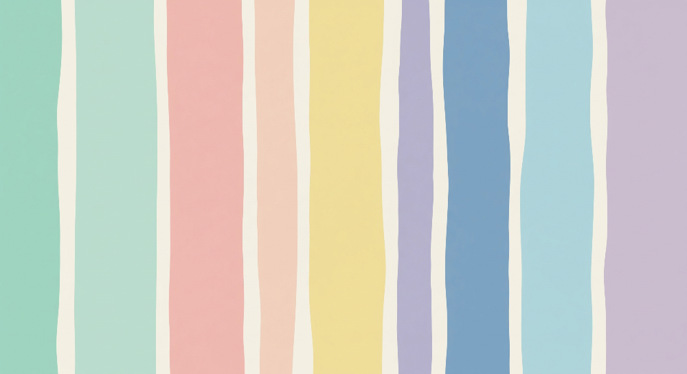 Pastel Rainbow Stripes Wall Mural