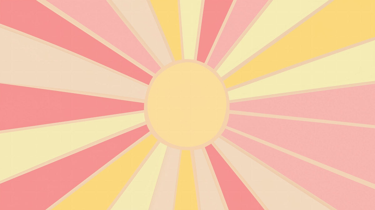 Pastel Sunburst Rays Wall Mural