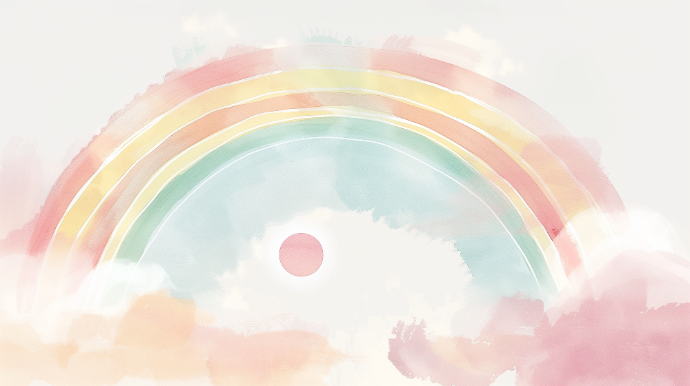 Soft Pastel Watercolour Rainbow Wall Mural