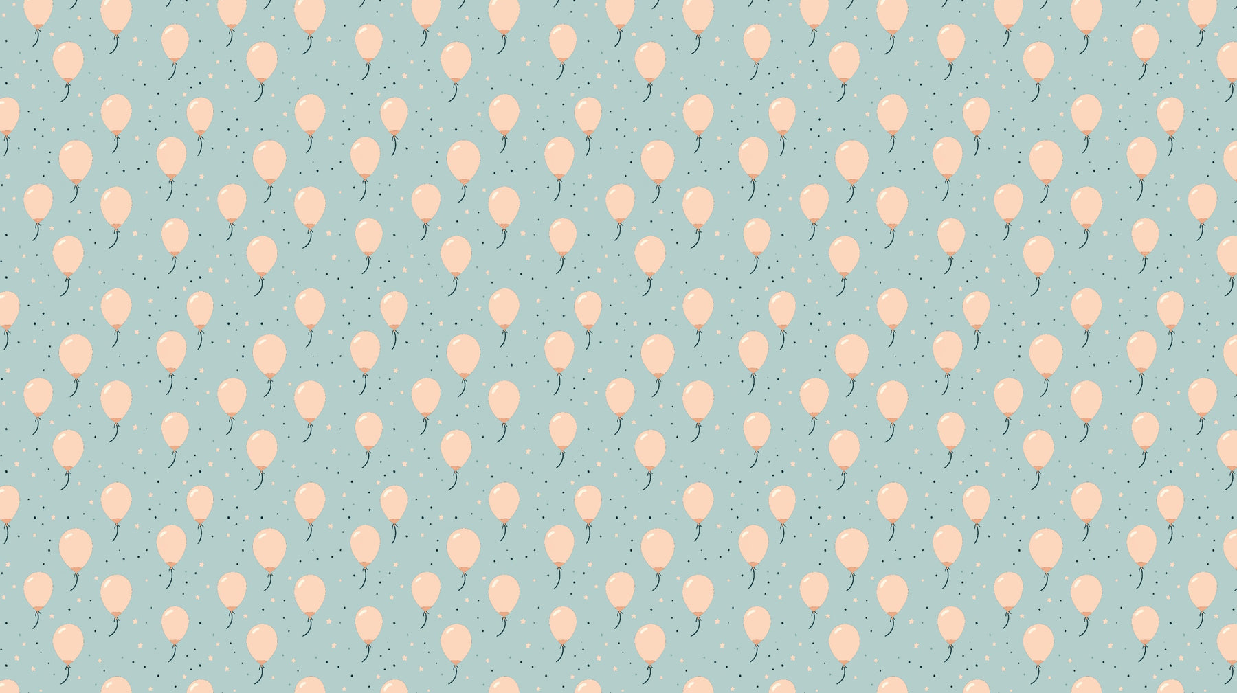 Detailed pink balloons with stars and confetti mural wallpaper design pattern by Kids-Mundo