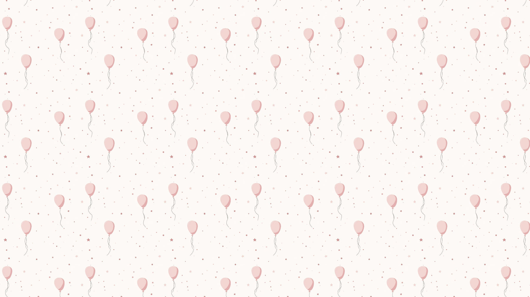 Detailed pink balloons and stars mural wallpaper design pattern by Kids-Mundo