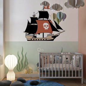 Underwater treasure pirate wallpaper transforming kids bedroom into maritime adventure space