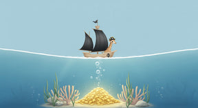 Detailed pirate giraffe underwater adventure mural wallpaper design pattern by Kids-Mundo