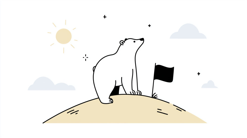 Detailed polar bear adventure mural wallpaper design pattern by Kids-Mundo