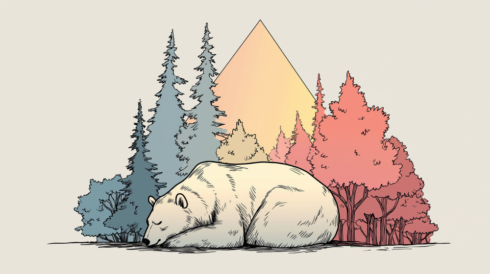 Detailed polar bear enchanted forest mural wallpaper design pattern by Kids-Mundo