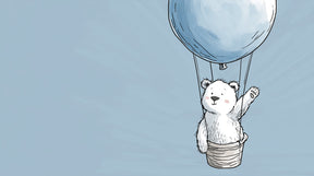 Detailed polar bear hot air balloon mural wallpaper design pattern by Kids-Mundo