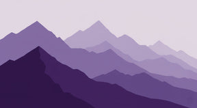 Detailed purple mountain mural wallpaper design pattern showing alpine landscape layers by Kids-Mundo