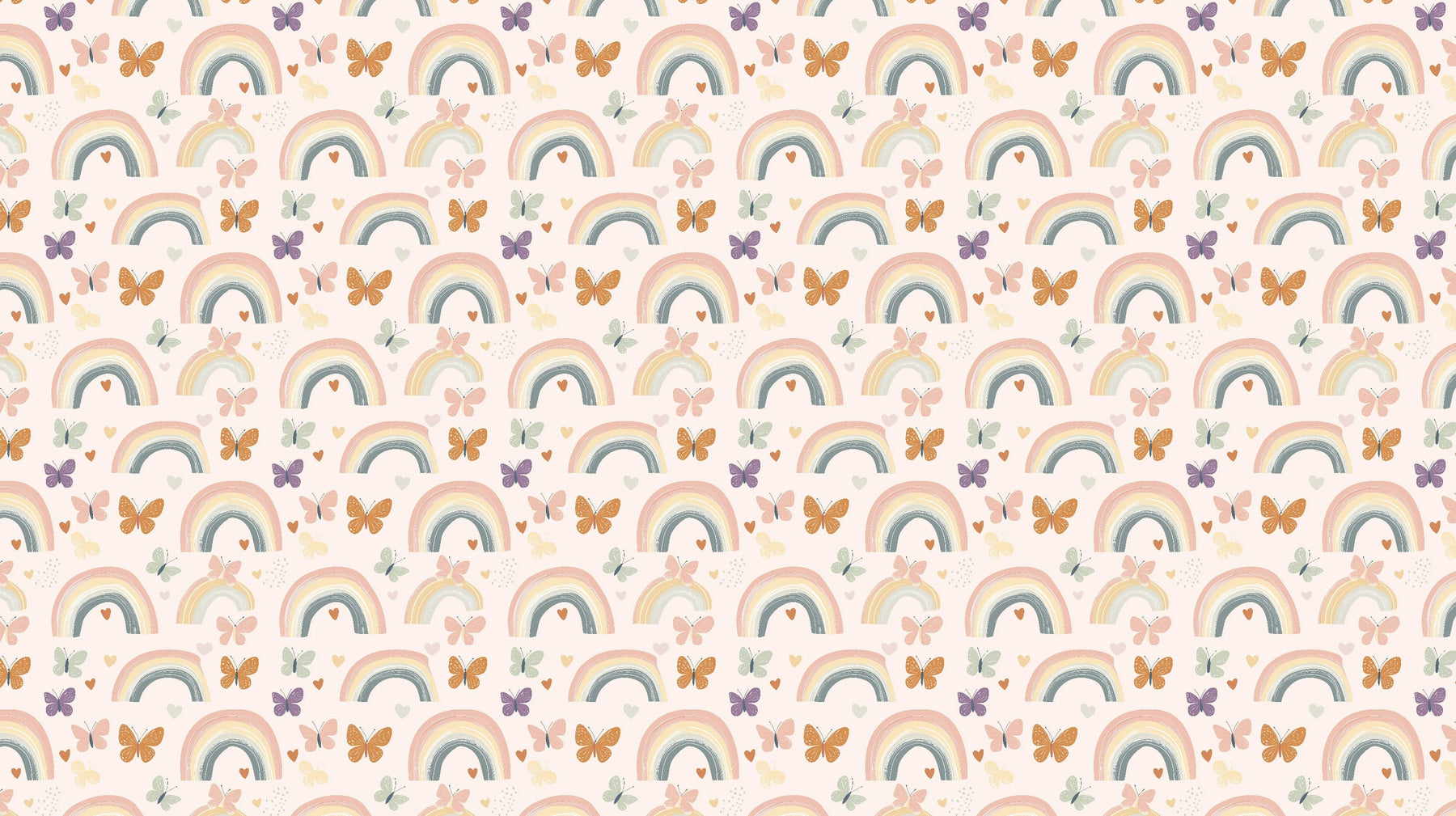 Detailed rainbow butterfly mural wallpaper design pattern with colorful butterflies by Kids-Mundo