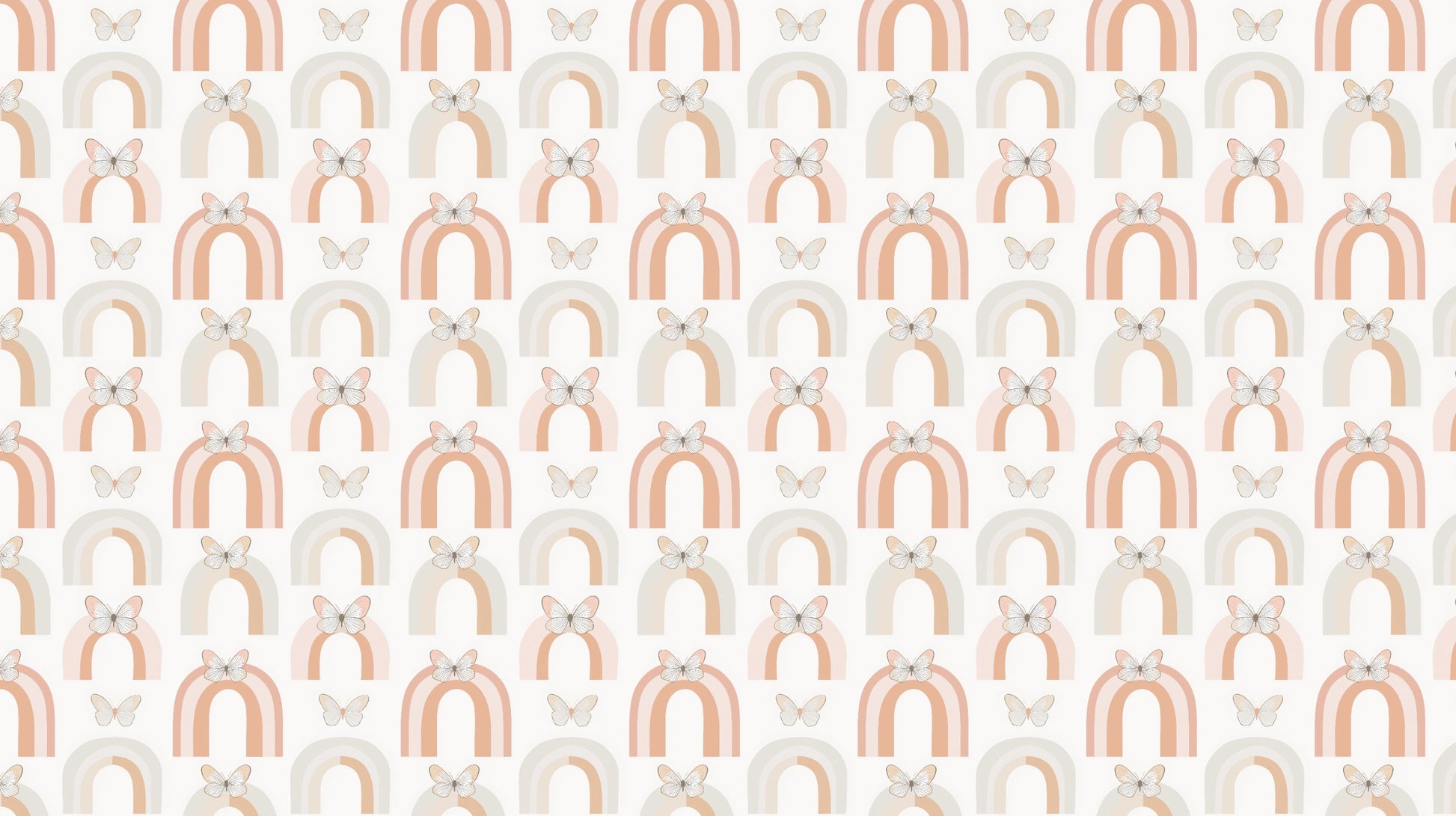 Detailed pastel rainbow butterfly mural wallpaper design pattern by Kids-Mundo