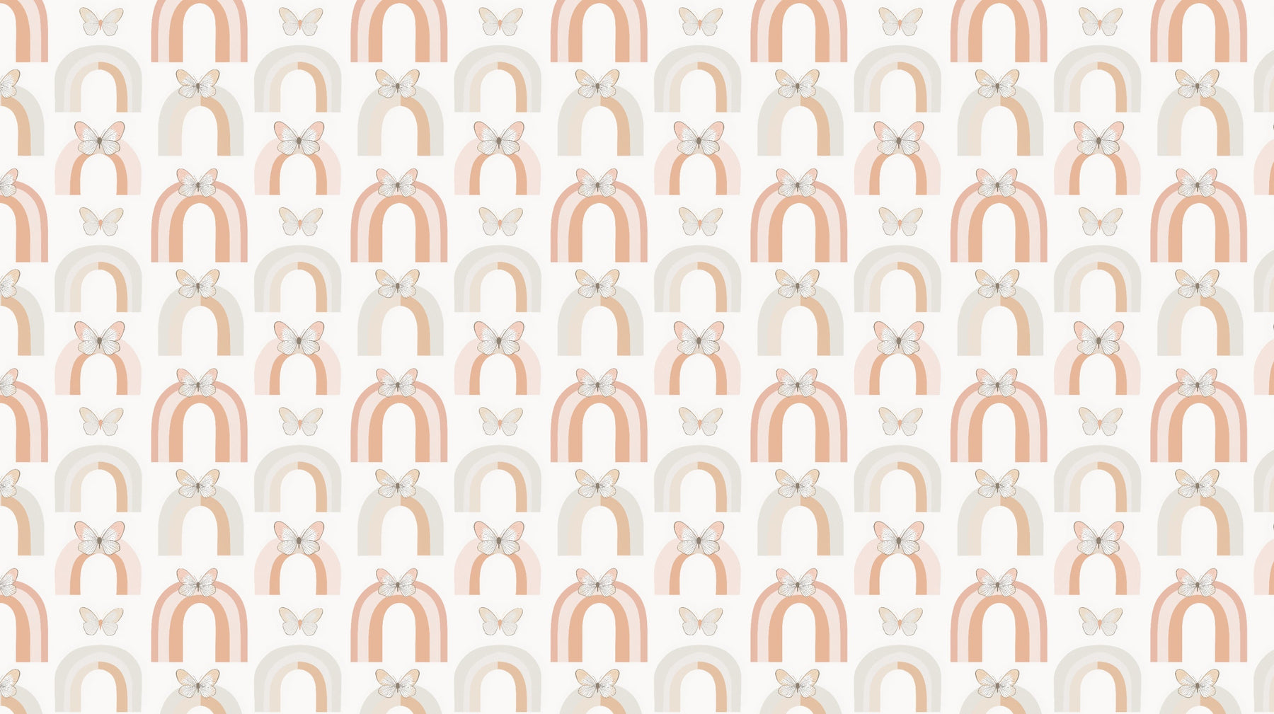 Detailed pastel rainbow butterfly mural wallpaper design pattern by Kids-Mundo