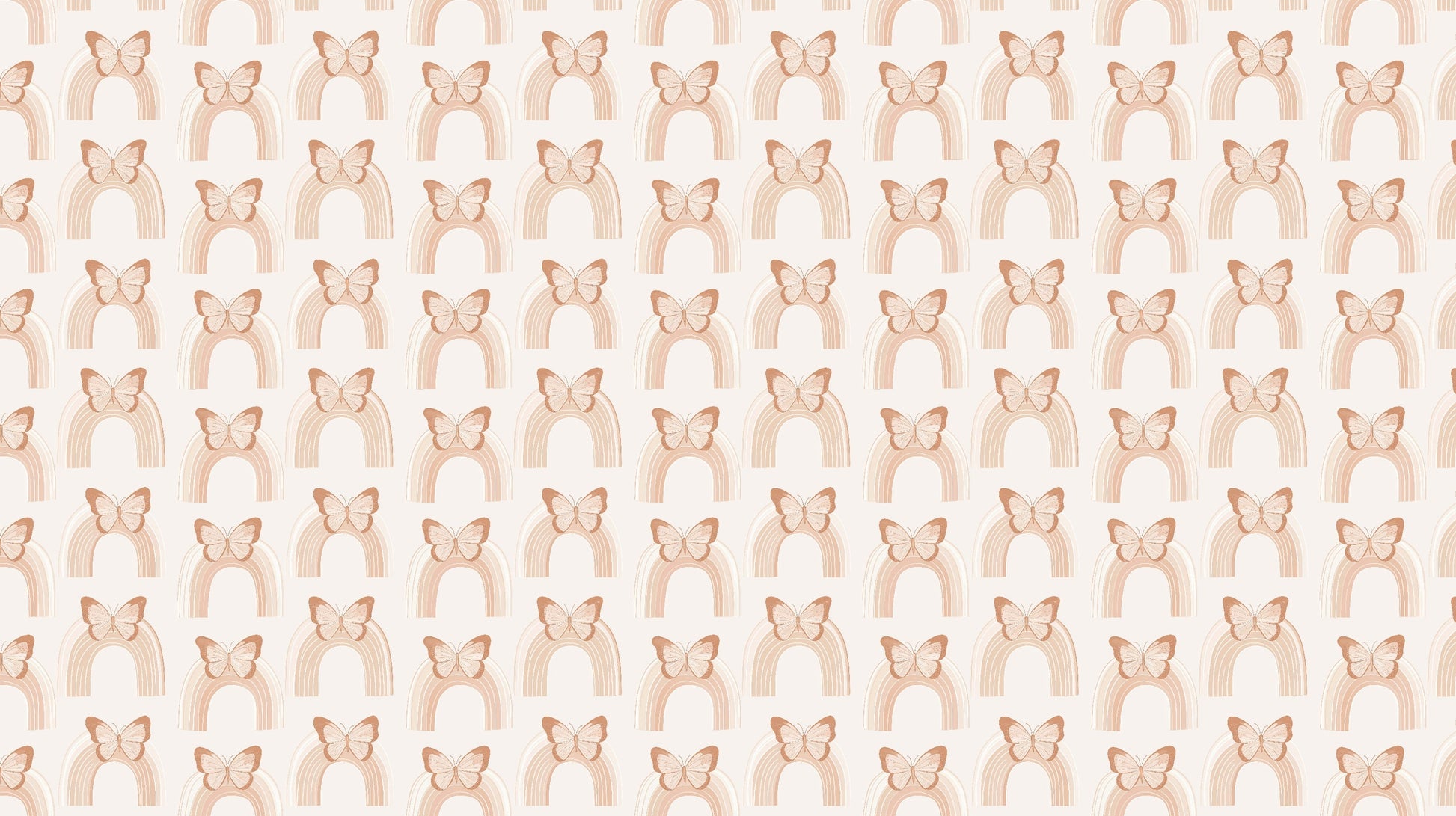 Detailed rainbow butterfly mural wallpaper design pattern with soft pastels by Kids-Mundo
