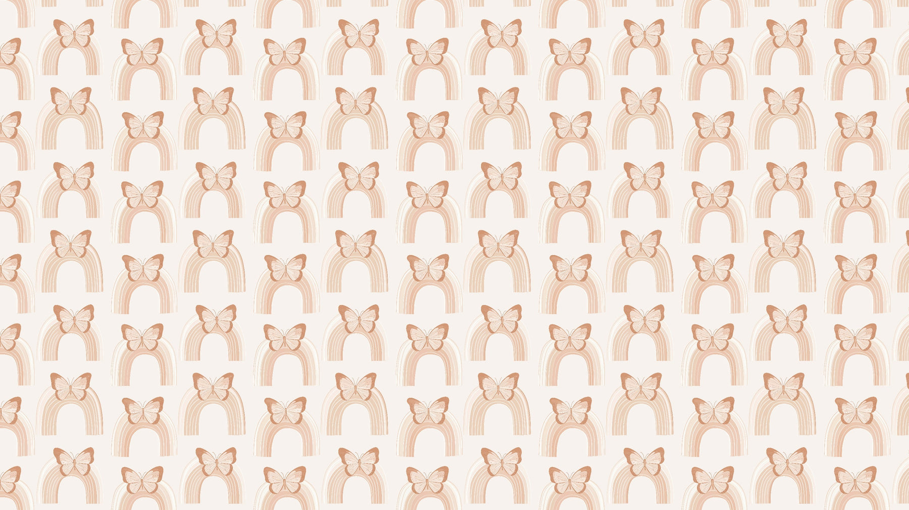 Detailed rainbow butterfly mural wallpaper design pattern with soft pastels by Kids-Mundo