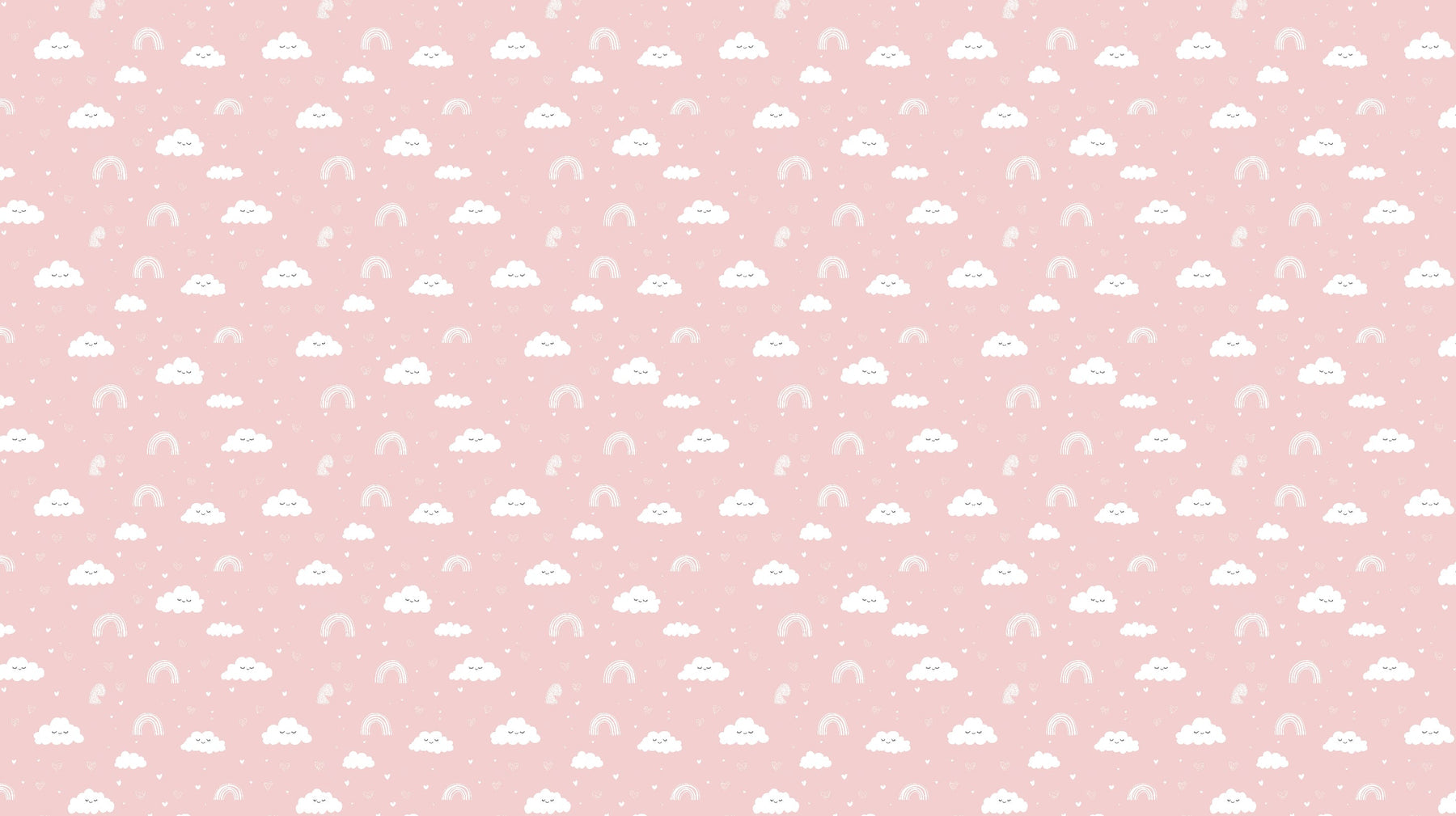 Detailed rainbow clouds and hearts mural wallpaper design pattern by Kids-Mundo