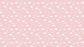 Detailed rainbow clouds and hearts mural wallpaper design pattern by Kids-Mundo