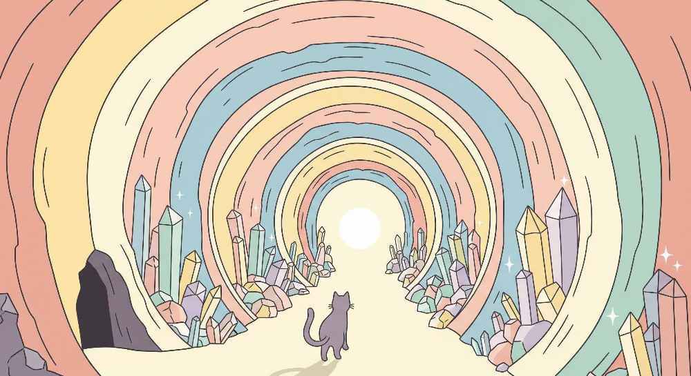 Rainbow Crystal Tunnel Wall Mural