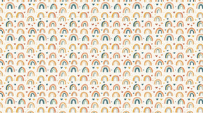 Detailed rainbow hearts mural wallpaper design pattern with colorful motifs by Kids-Mundo