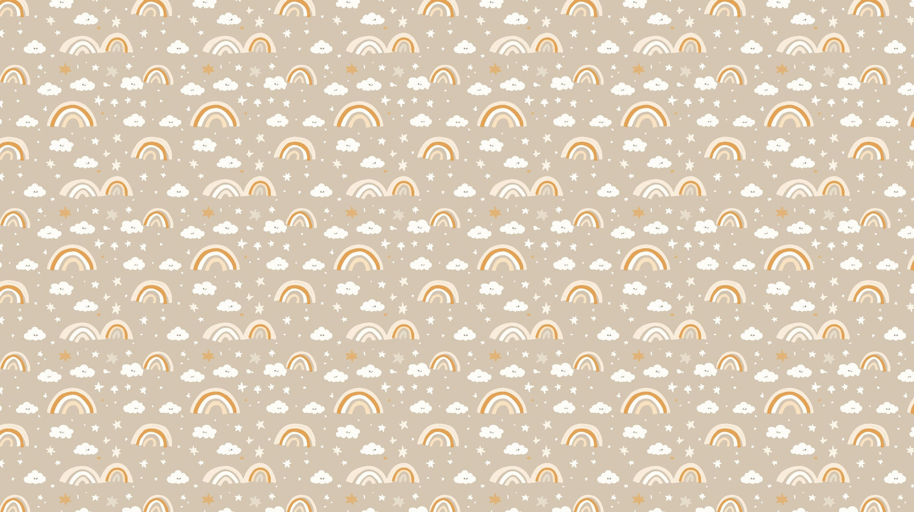 Detailed rainbow and clouds mural wallpaper design pattern by Kids-Mundo