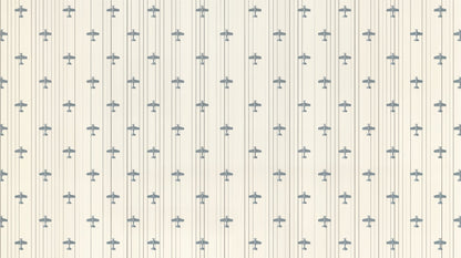 Kids-Mundo flat artwork of a repeating retro aeroplane pattern in cream and grey.