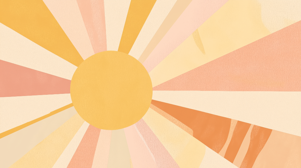 Warm Pastel Sunburst Wall Mural