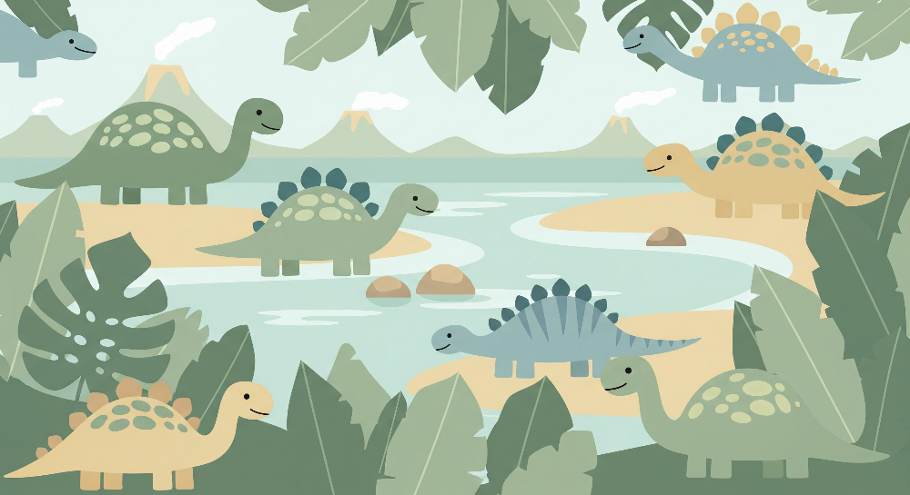 Dinosaur River Wetlands Wall Mural