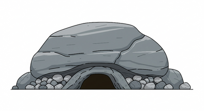 Kids-Mundo flat artwork preview of the grey rock cave adventure wall mural design