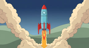 Detailed rocket space adventure mural wallpaper design pattern by Kids-Mundo