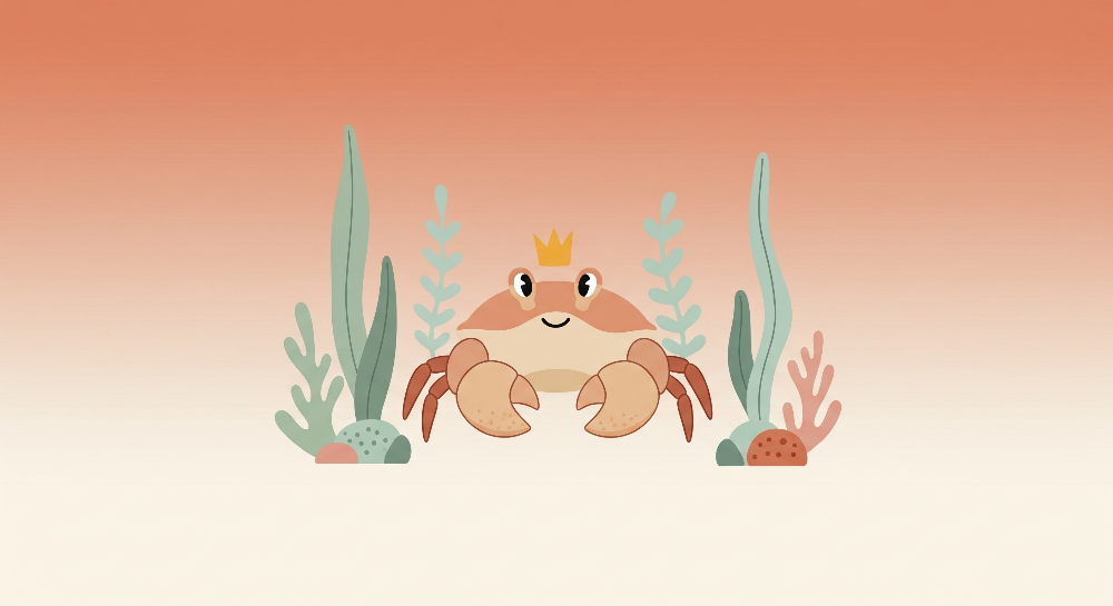 Royal Crab and Coral Wall Mural