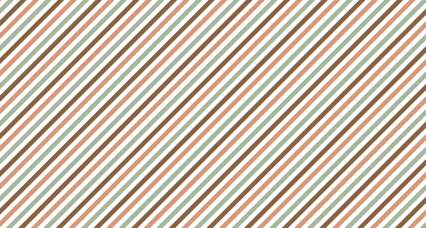 Kids-Mundo flat artwork preview of the fine sage, terracotta and brown pinstripe design