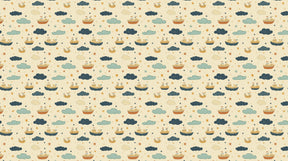 Detailed sailboat and stars mural wallpaper design pattern by Kids-Mundo