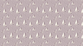 Detailed sailboat mural wallpaper design pattern with birds and soft maritime theme by Kids-Mundo