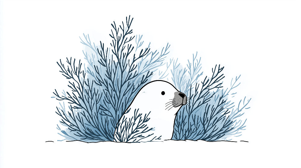 Detailed sea otter and seaweed mural wallpaper design pattern by Kids-Mundo